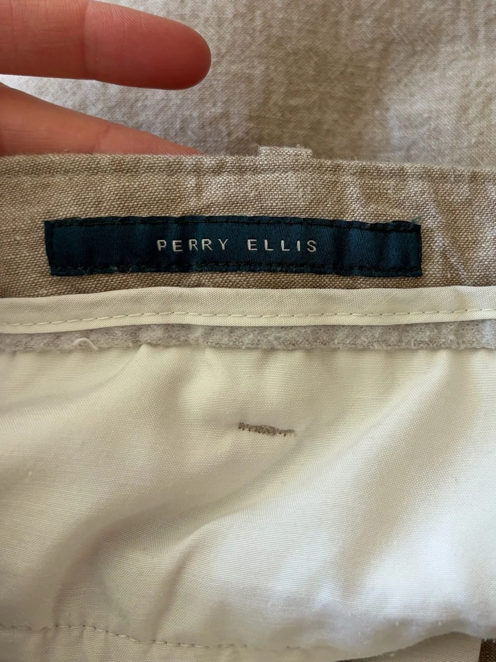 Perry Ellis Linen Blend Drawstring Pants 38x30